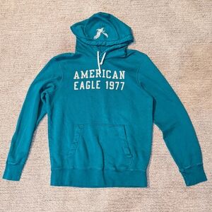 American Eagle Outfitters Teal Hoodie with Logo